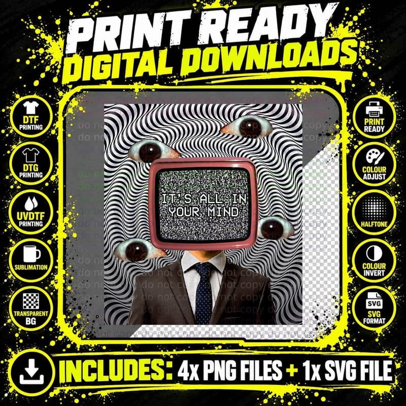 Weirdcore Aesthetic Weird Eyes Optical Illusion Oddcore Png SVG Digital Bundle