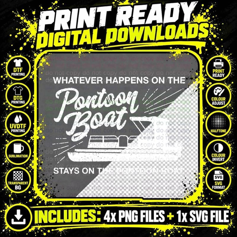 What Happens on the Pontoon Boat - Captain T-Shirt Png SVG Digital Bundle