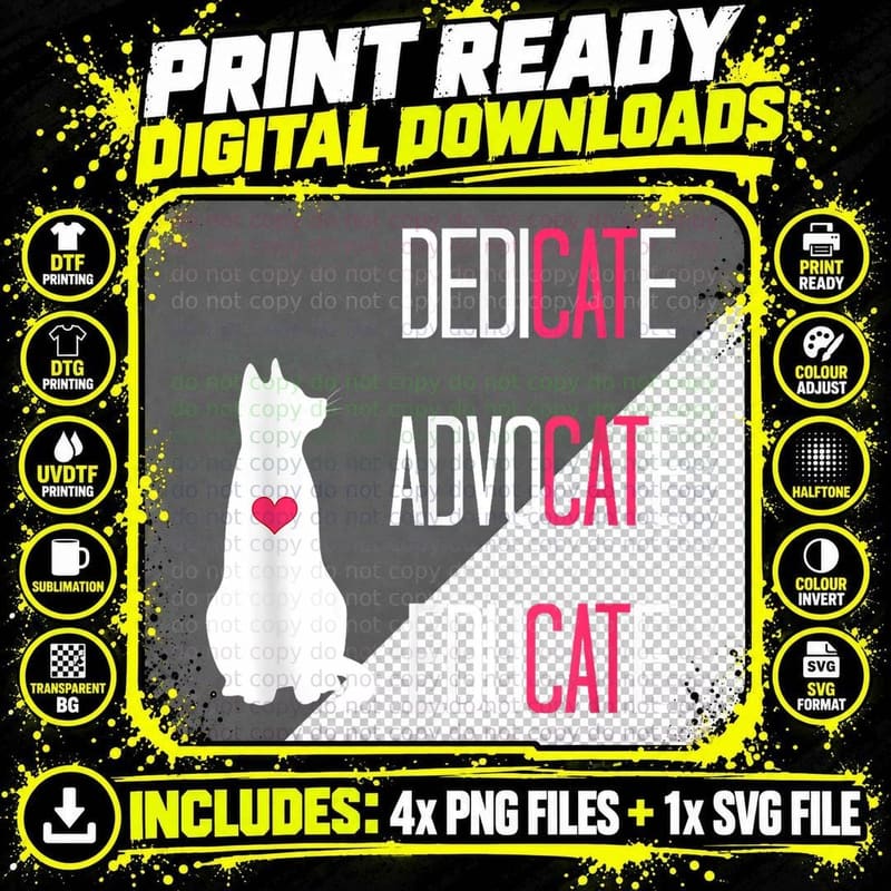 Ca.t Advocate, TNR, Ca.t Lov.er, Ca.t Rescue Png SVG Digital Bundle