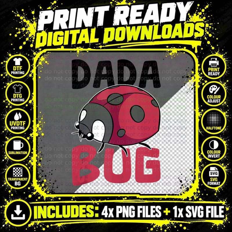 Dada Bug Father Insect Collector Entomologist Beetle Png SVG Digital Bundle