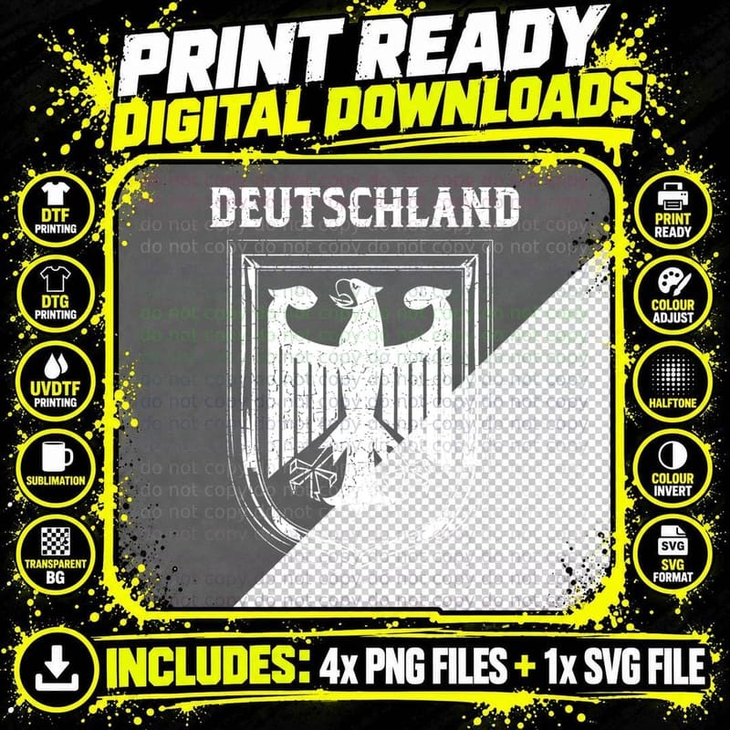 Deutschland Germany Eagle Nationalism Symbol Men Women Png SVG Digital Bundle