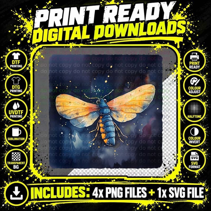 Firefly, Tail, Firefly Illuminating at Night, Insect Png SVG Digital Bundle