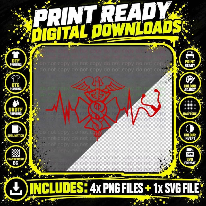 First Responder EMS EMT Fire Rescue Gift T-Shirt Png SVG Digital Bundle