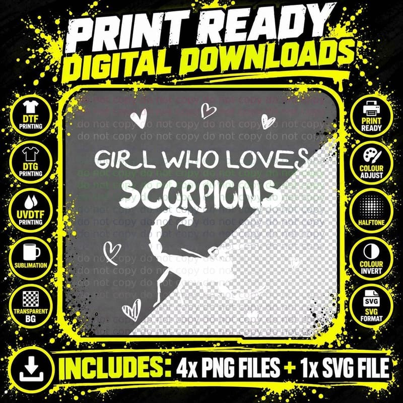Girl Who Loves Scorpion Insect Desert Habitat T-Shirt Png SVG Digital Bundle