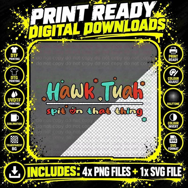 Hawk Tuah Spit on That Thing T-Shirt Png SVG Digital Bundle