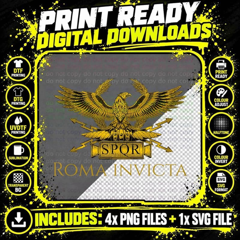 History of Ancient Rome SPQR Roman Eagle Roma Invicta Png SVG Digital Bundle