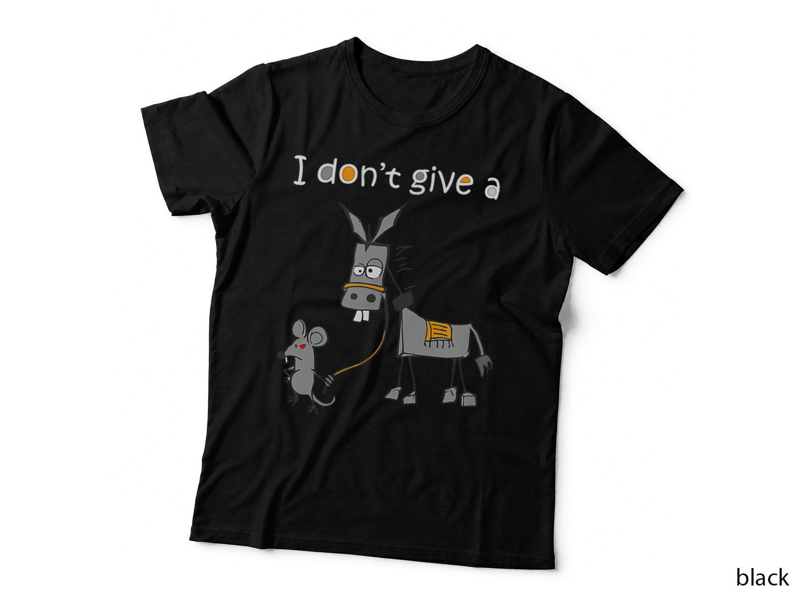 I Don't Give a Rats Ass Mouse Walking Donkey T-Shirt