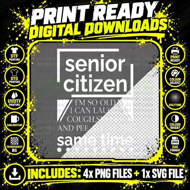 Laugh, Cough, Sneeze and Pee All at Same Time Png SVG Digital Bundle