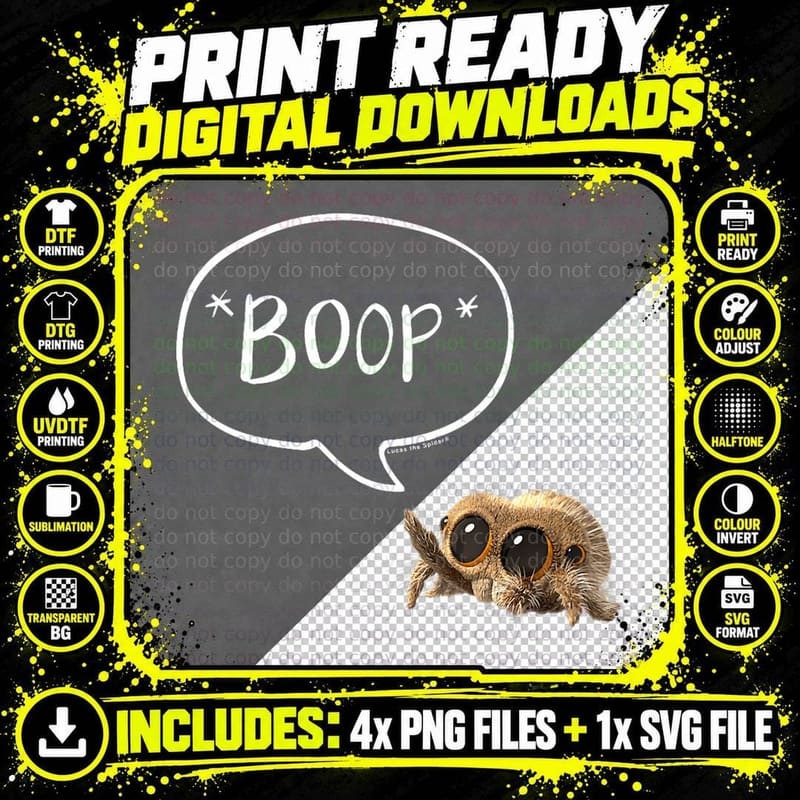 Lucas the Spider Boop, Insect T-Shirt Png SVG Digital Bundle