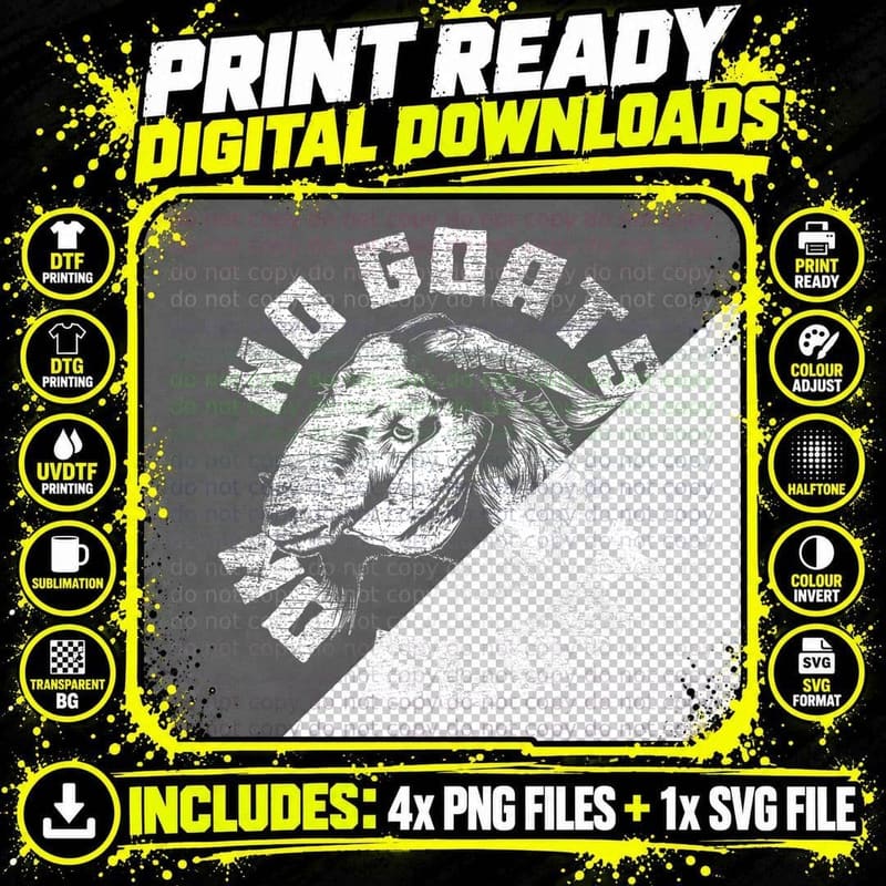 No Goats No Glory Goat T-Shirt Png SVG Digital Bundle