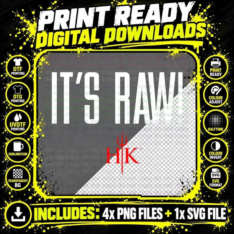 Official Hell's Kitchen It's Raw! T-Shirt Png SVG Digital Bundle
