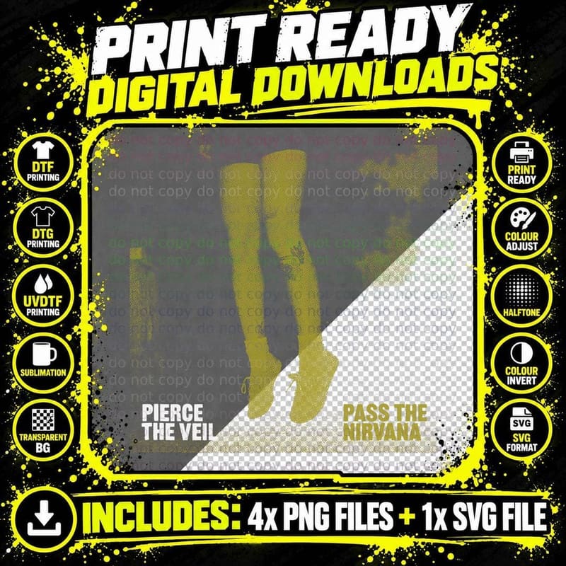 Pierce the Veil - Pass the Nirvana T-Shirt Png SVG Digital Bundle