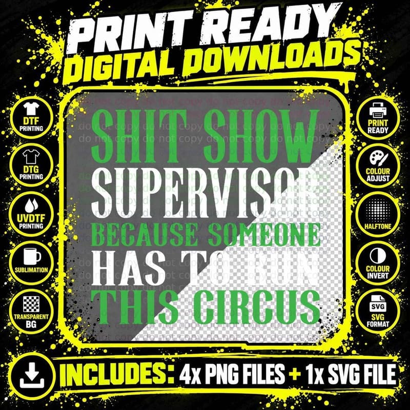 Shitshow Supervisor Shit Show Supervisor T-Shirt Png SVG Digital Bundle