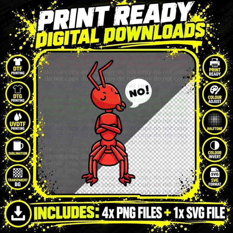 Stubborn Ant Fire Insect Ant Entemologist Ant Png SVG Digital Bundle