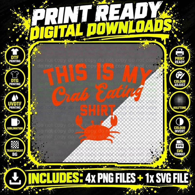 This Is My Crab Eating T-Shirt Png SVG Digital Bundle