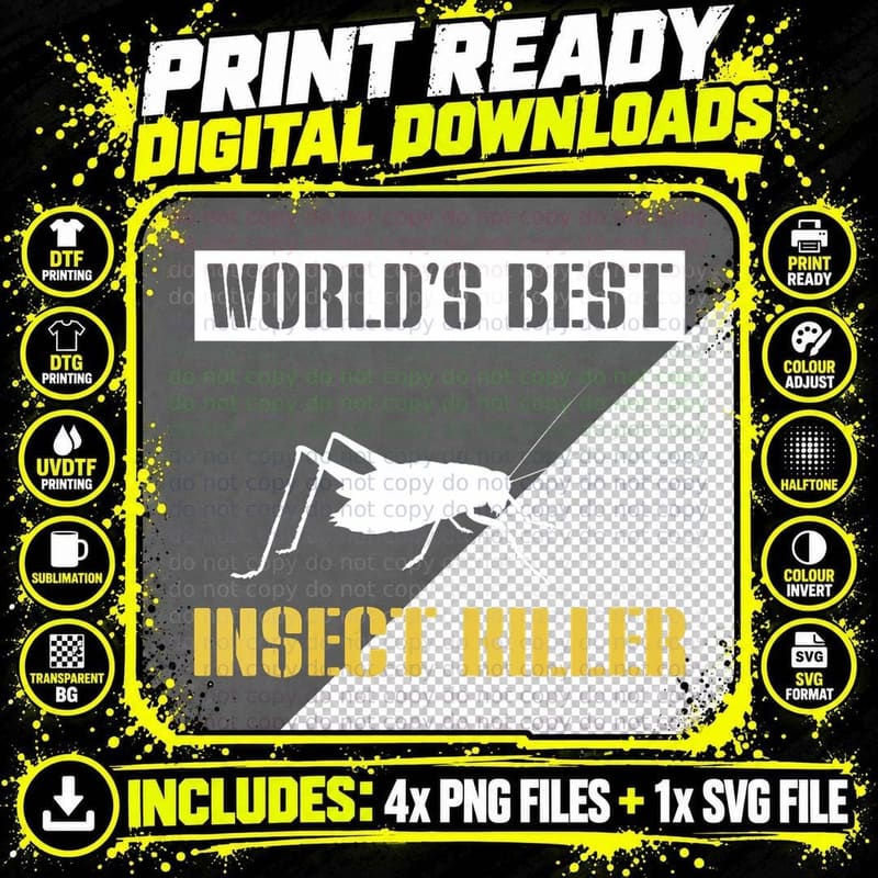 Worlds Best Insect Killer Exterminator Pest Control Png SVG Digital Bundle