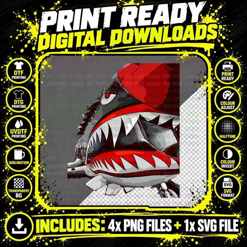 American WW2 Planes P-40 Warhawk Plane Spotting WW Png SVG Digital Bundle