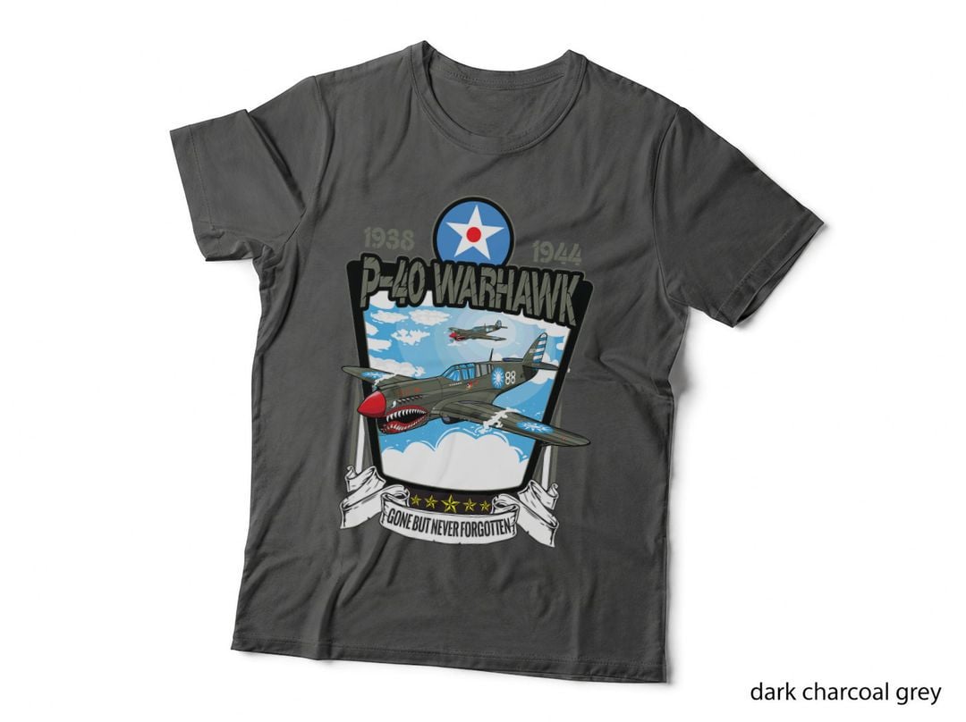 American World War 2 Aircraft Curtiss P-40 Warhawk T-Shirt