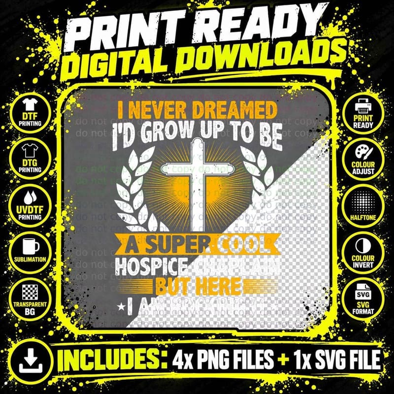 Chaplain & Minister, Pastor & Hospice Chaplain T-Shirt Png SVG Digital Bundle