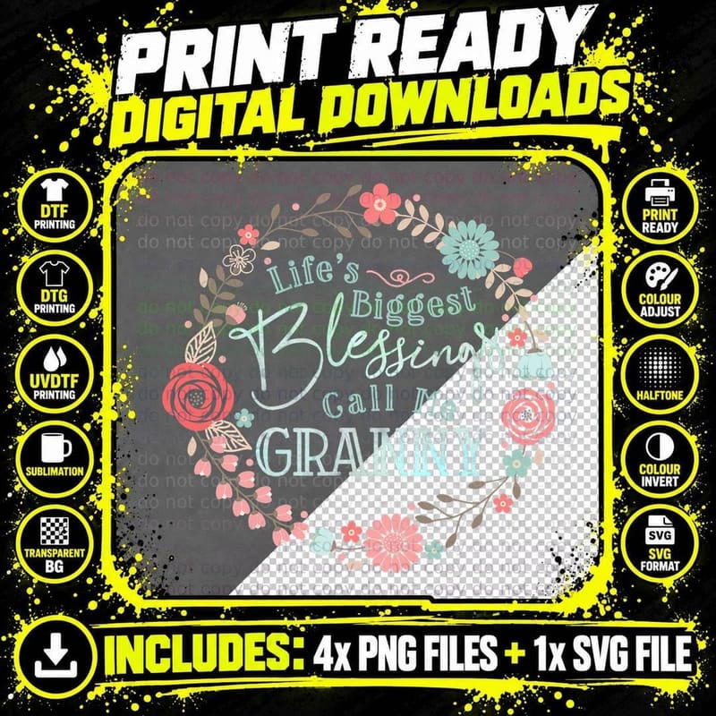 Cute Granny T-Shirt Grandmother Shirt Granny Tee Png SVG Digital Bundle
