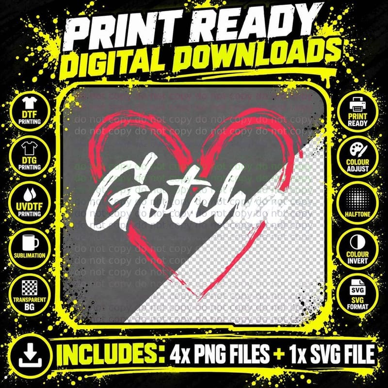 Gotcha Adoption Day Love Heart Family T-Shirt Png SVG Digital Bundle