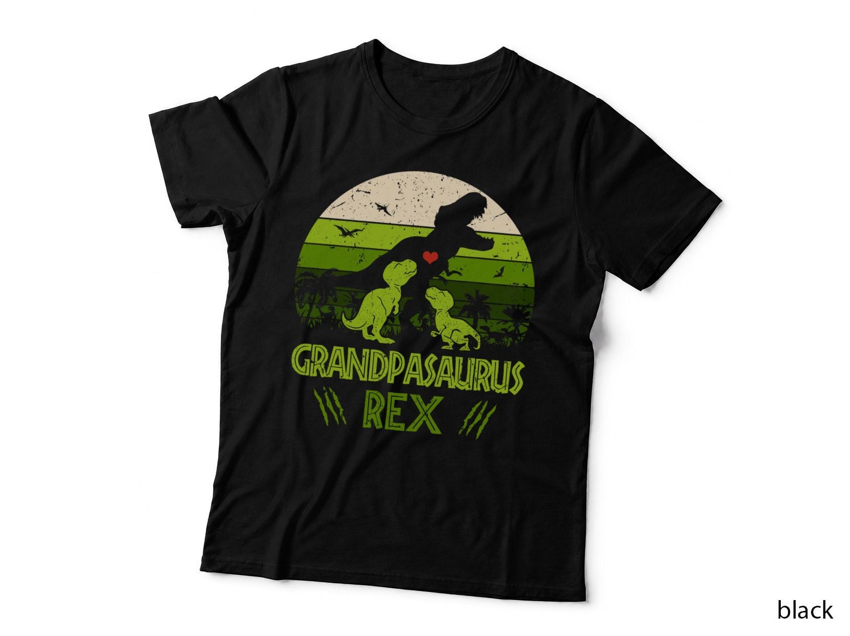 Grandpasaurus Rex 2 Kids Sunset Tshirt for Fathers Day Gift T-Shirt