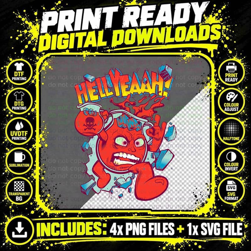 Hell Yeah! Be Kool in This Sugar Drink Cherry Flavored Png SVG Digital Bundle