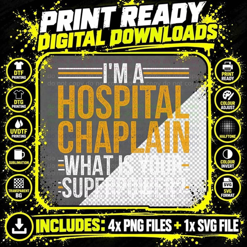 Hospital Chaplain Pastor T-Shirt Png SVG Digital Bundle