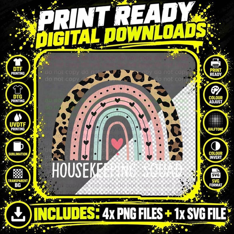 Housekeeping Squad Housekeeping Team House Cleaner Png SVG Digital Bundle