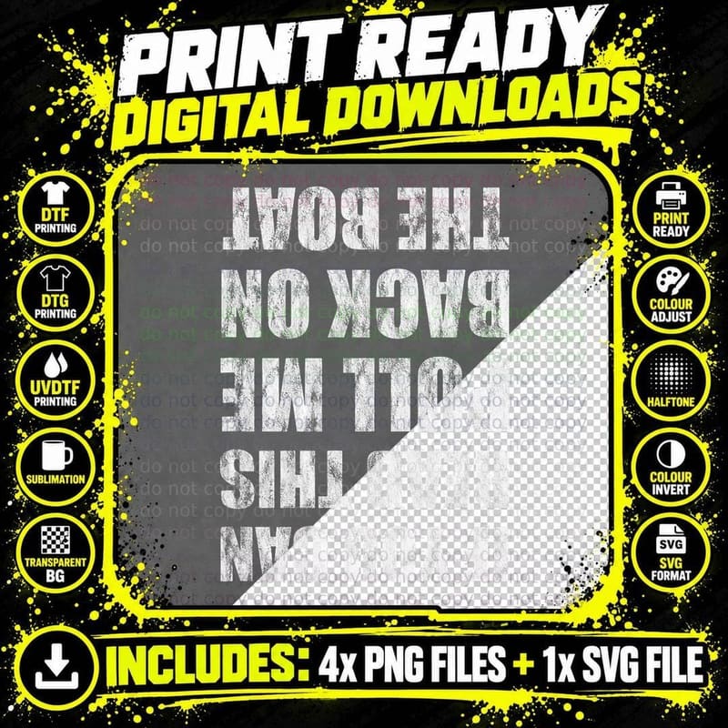 If You Can Read This Pull Me Back on the Boat - T-Shirt Png SVG Digital Bundle