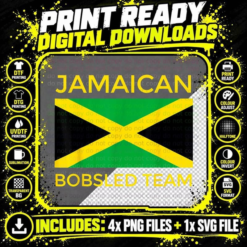 Jamaican Bobsled Team Shirt - Gift for Fan of the Png SVG Digital Bundle