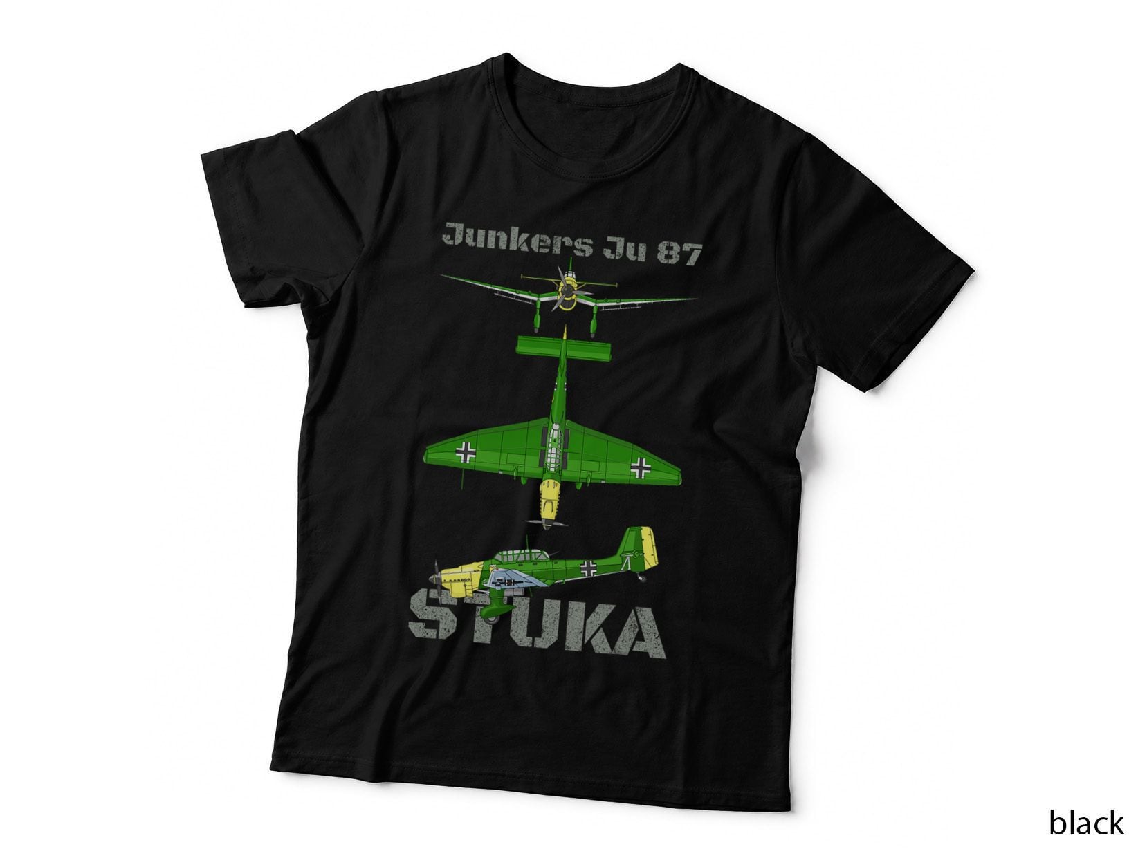 Junkers Ju 87 Stuka German WW2 Dive Bomber Plane Diagram T-Shirt