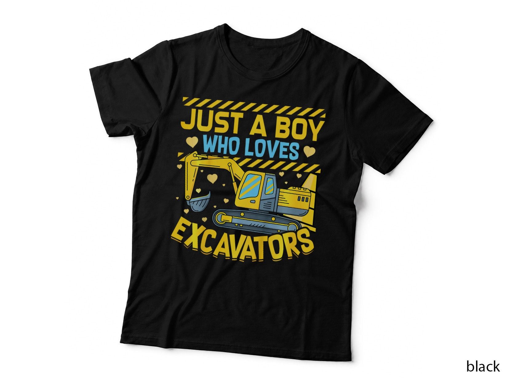 Kids Construction Vehicle Just a Boy Who Loves Excavators T-Shirt