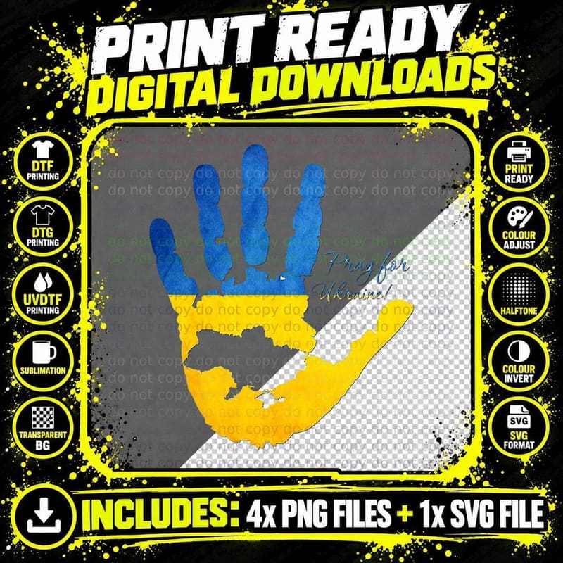 Pray for Ukraine T-Shirt Png SVG Digital Bundle