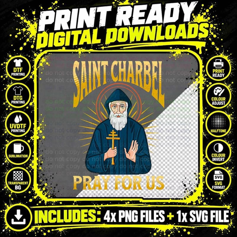 SAINT Charbel, Pray for Us! Bless to This Holy Lebanese Png SVG Digital Bundle