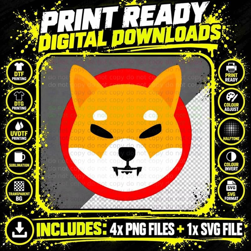 Shiba Inu Coin SHIB Burn SHIB Crypto T-Shirt Png SVG Digital Bundle
