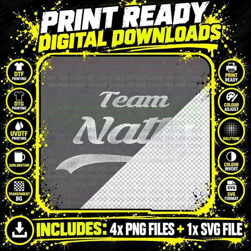 Team Natty T-Shirt Bodybuilding No Steroids Png SVG Digital Bundle