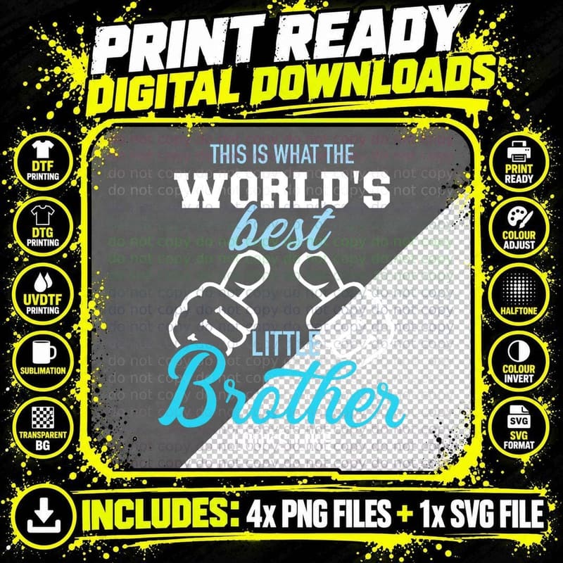 This Is What the World's Best Little Brother Looks Like Png SVG Digital Bundle