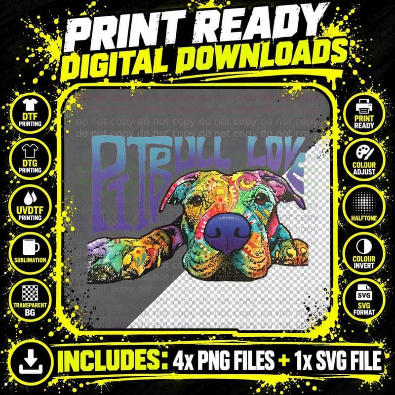 Unisex Pitbull T-Shirts 100 Cotton Pit Bulls T-Shirt Png SVG Digital Bundle