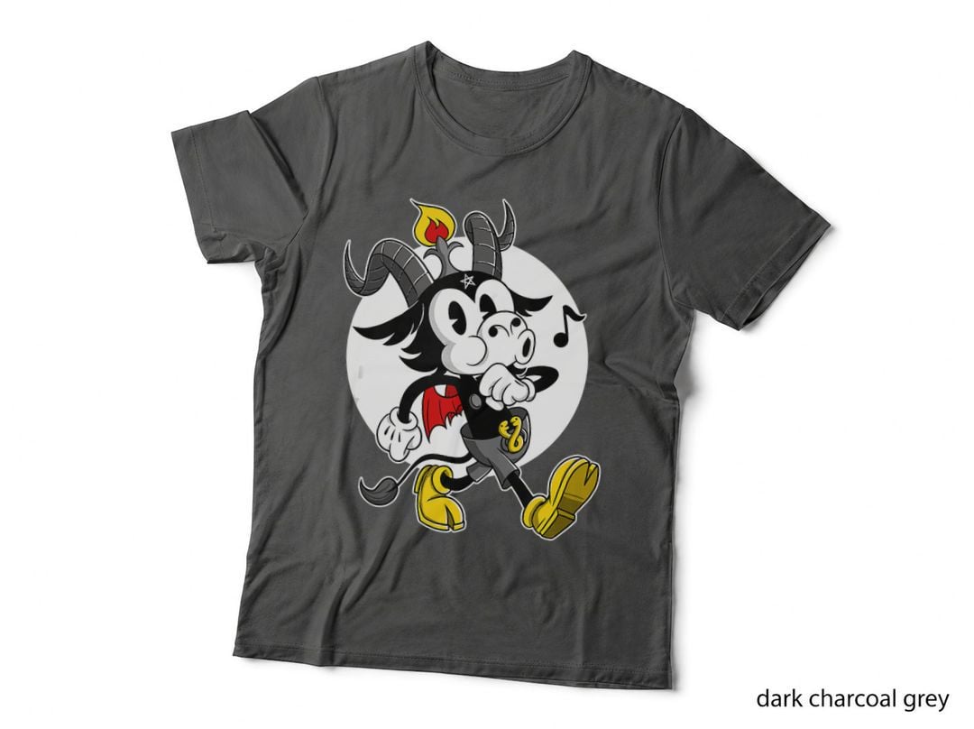 Atheist Satan Cute Baphomet Goat Whistling Old Cartoon T-Shirt