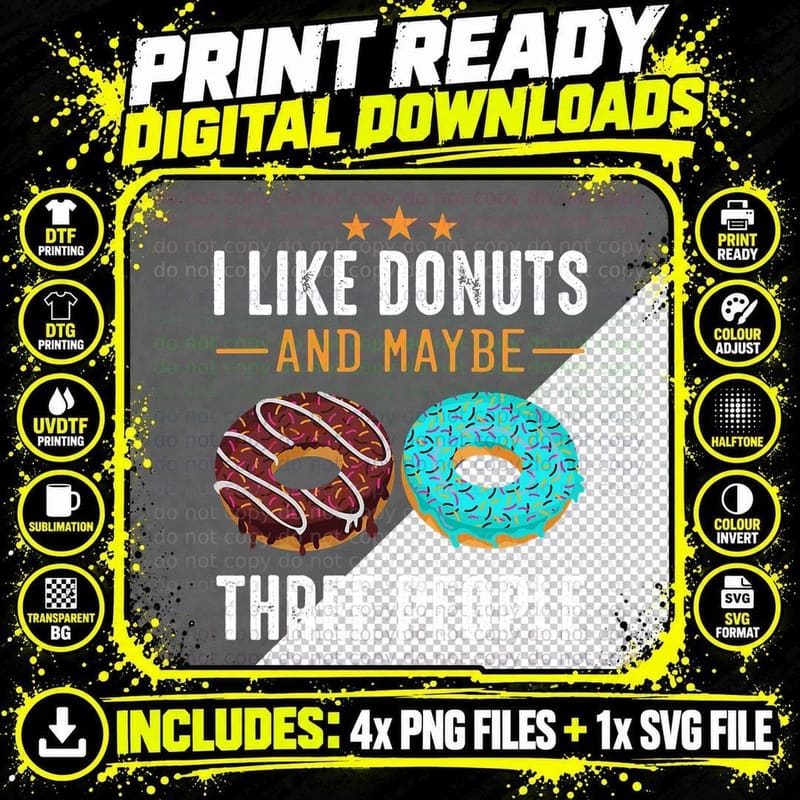 Donut Food Donuts Doughnut T-Shirt Png SVG Digital Bundle