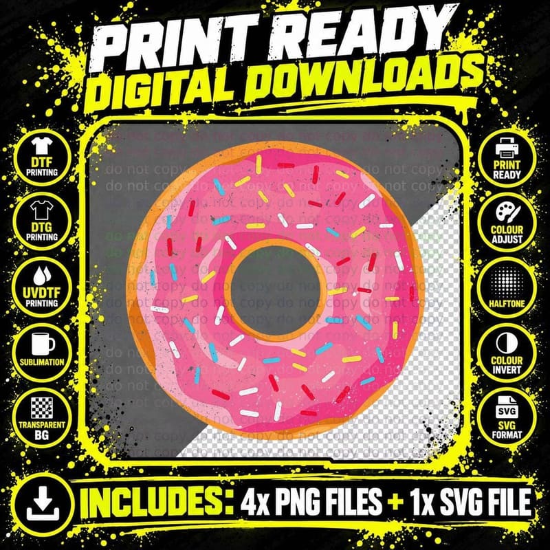 Donut T-Shirt Doughnut Costume Shirt T-Shirt Png SVG Digital Bundle