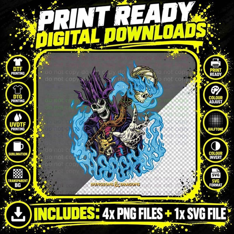 Dungeons & Dragons Acererak Logo T-Shirt Png SVG Digital Bundle