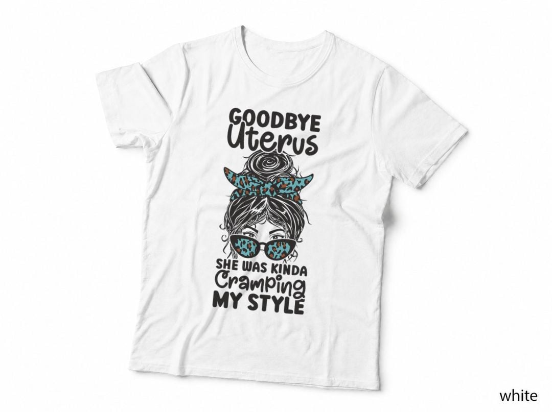 Hysterectomy Recovery Products Uterus Messy Bun Leopard T-Shirt