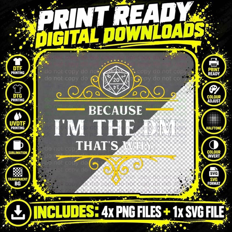 I'm the Dm the Tears of My Player Dnds for Dungeons Png SVG Digital Bundle