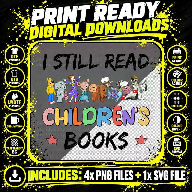 It's a Good Day to Read a Book, I Still Read Childrens Png SVG Digital Bundle