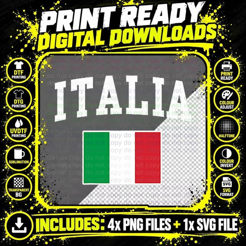 Italia Flag Italy Italian Italiano Family Men Women Png SVG Digital Bundle