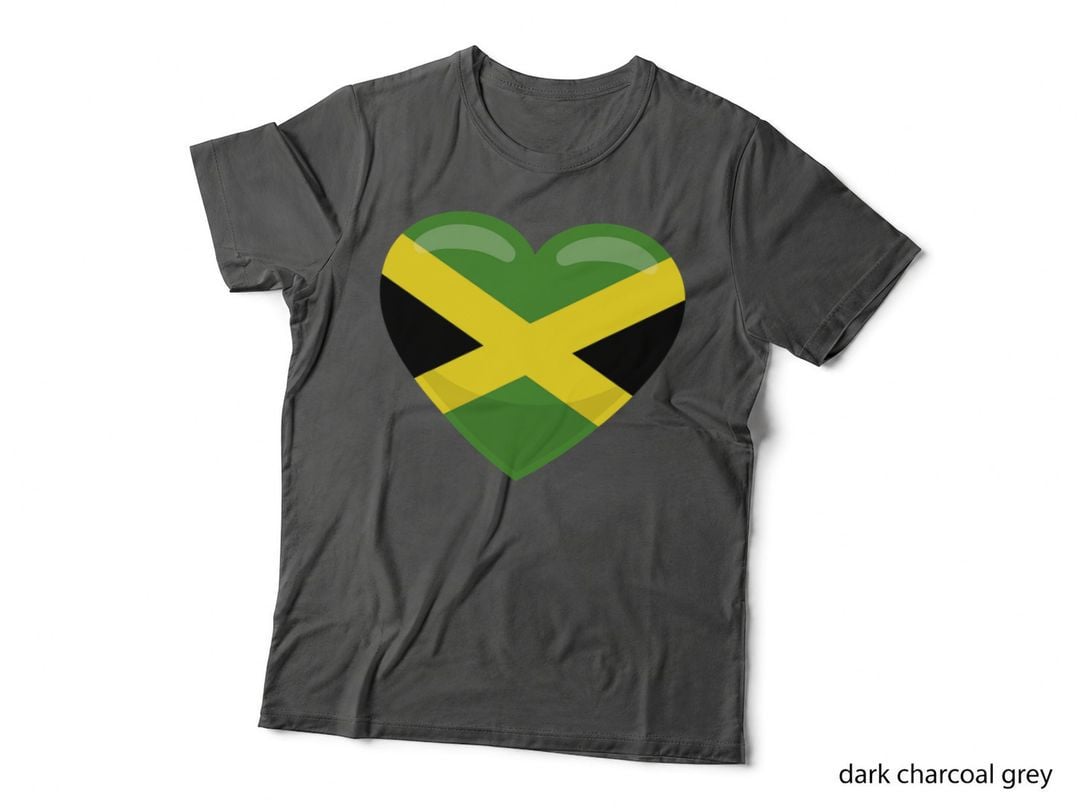 Jamaica Heart Jamaica Souvenir Jamaican Flag T-Shirt