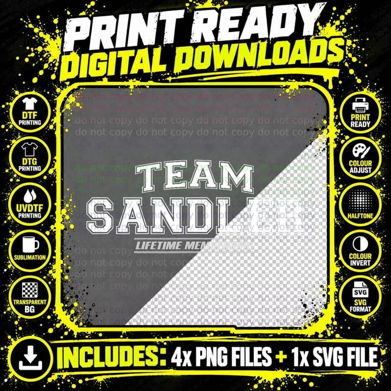 Team Sandler Proud Family Surname, Last Name Gift T-Shirt Png SVG Digital Bundle