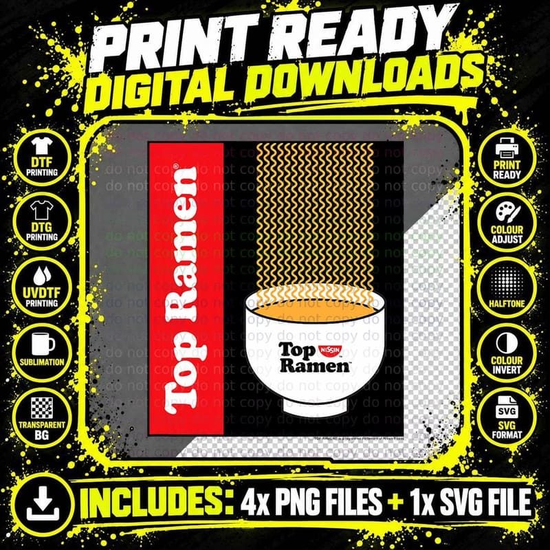 Top Ramen Oodles of Noodles T-Shirt Png SVG Digital Bundle